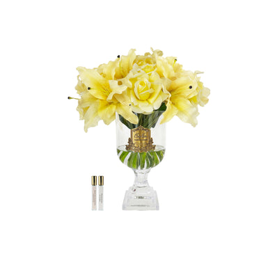 Versailles Roses & Lilies Bouquet - Gold Badge - Yellow - VLR08 (Carton of 1)